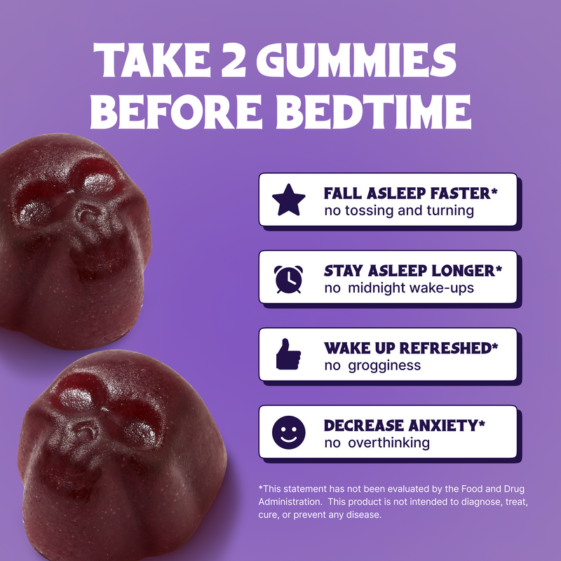 Delicious Natural Sleeping Gummies Raspberry Flavor